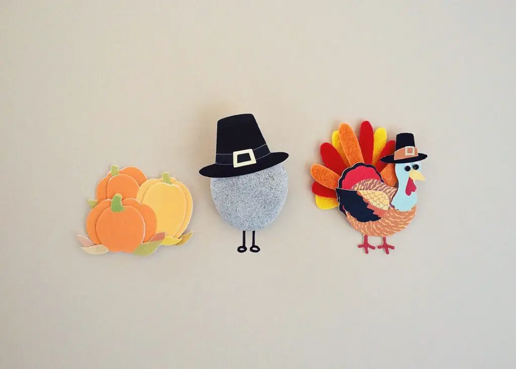 pumpkins, pilgrim hat, turkey